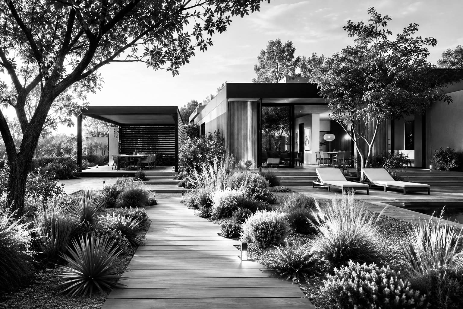 Architecture paysagère à La Flèche - jardin et terrasse par STUDIO LO DESIGN