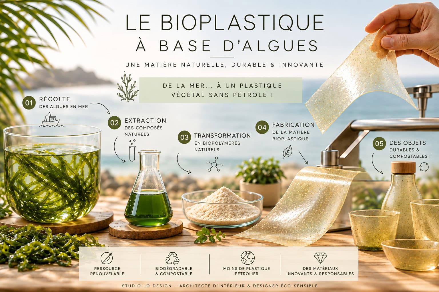 bioplastique en algues studio lo design